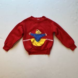 Vintage Saks Fifth Avenue Red Cotton Pullover Crewneck Sweatshirt Kids Dancer